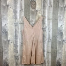 As by DF Metallic Champagne Pink Cannes Leather Shift Dress Size Small New!