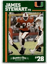 1994 Bumble Bee Miami Hurricanes #28 James Stewart