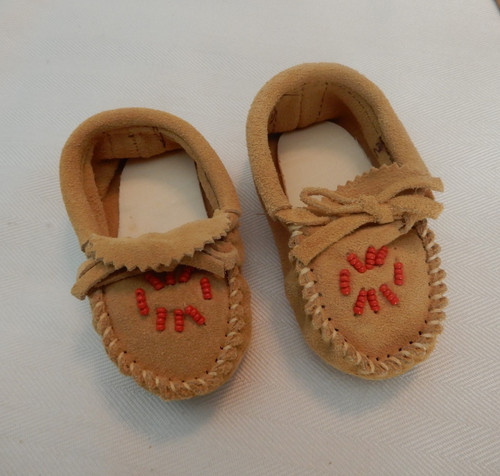 Beaded Leather Baby Moccasins ~ Small