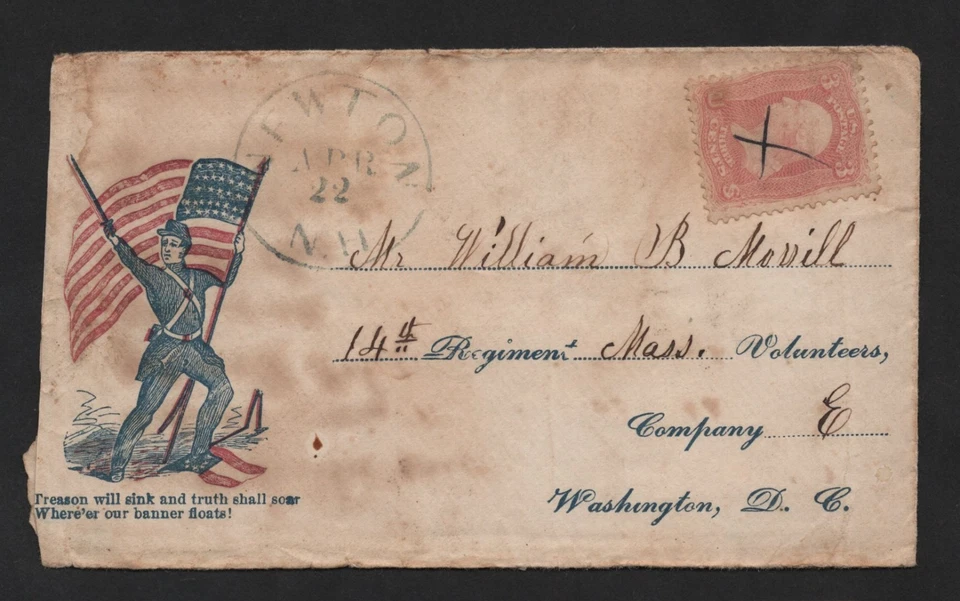 US 1861 GUERRA CIVIL PATRIÓTICO EN PORTADA Y MEMBRETE "LO QUE DIOS SE HA UNIDO DEJA..." Foto 2 de 4