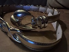 Cache Golden Leather Belt Faux Gold X s Buckle Sz. S