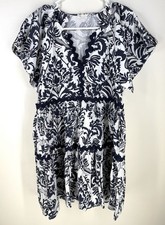 Jodifl Floral Tiered Ruffle Cap Sleeve Mini Dress Women's Size S Lined Pockets