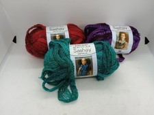 Lot of 3 Red Heart Boutique Sashay Yarn Metallic & Sequins Discontinued Colors