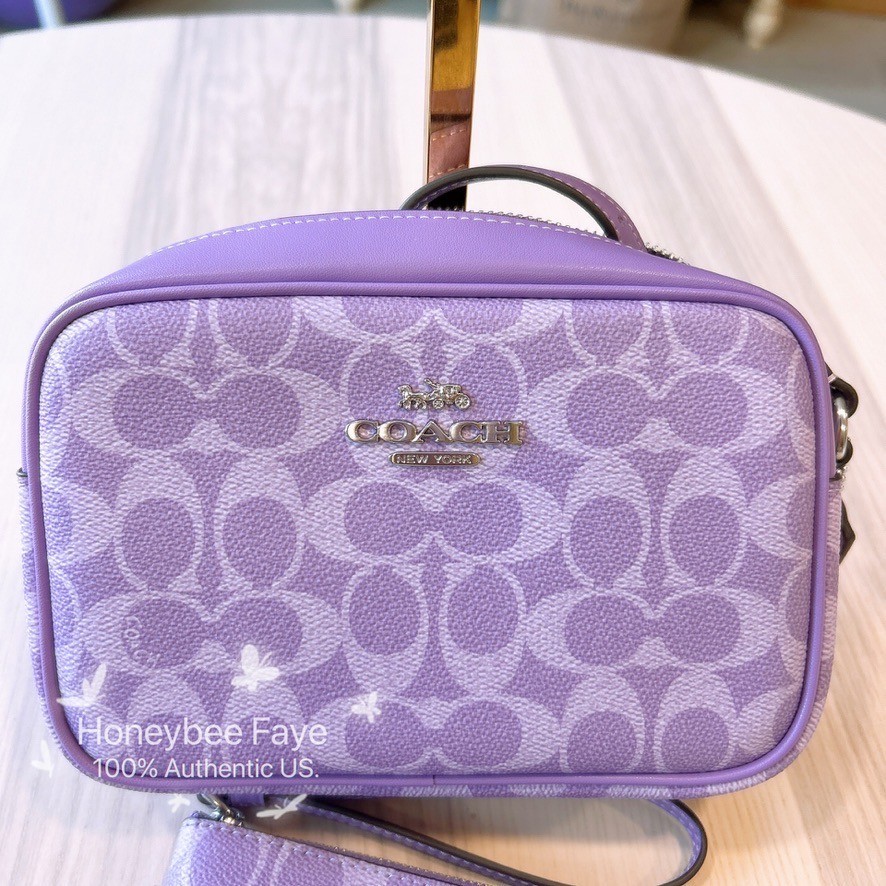 NWT Coach Mini Jamie Camera Bag/ Corner Zip Wristlet In Signature
