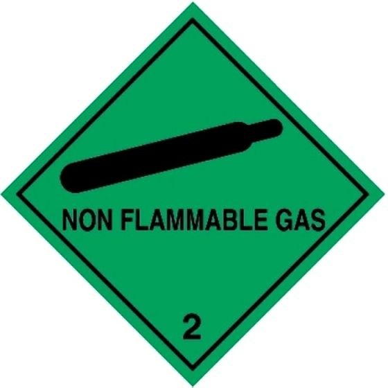 Non Flammable Gas Hazard Warning Diamond Label 200mm x 200mm