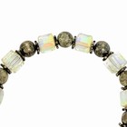Vintage Estate Sterling Silver 925 Crystal Beaded Heart Toggle Clasp Bracelet 7” — photo 4