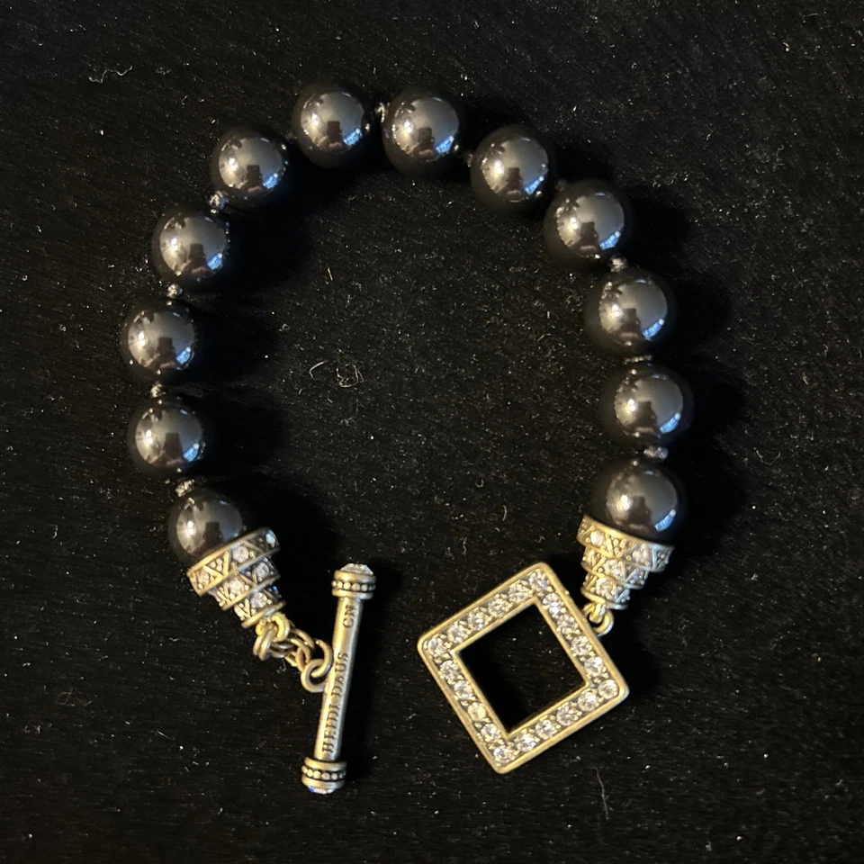 Pulseira de contas Heidi Daus #3808 camadas luxuosas fecho alternador de cristal Swarovski - Imagem 2 de 4