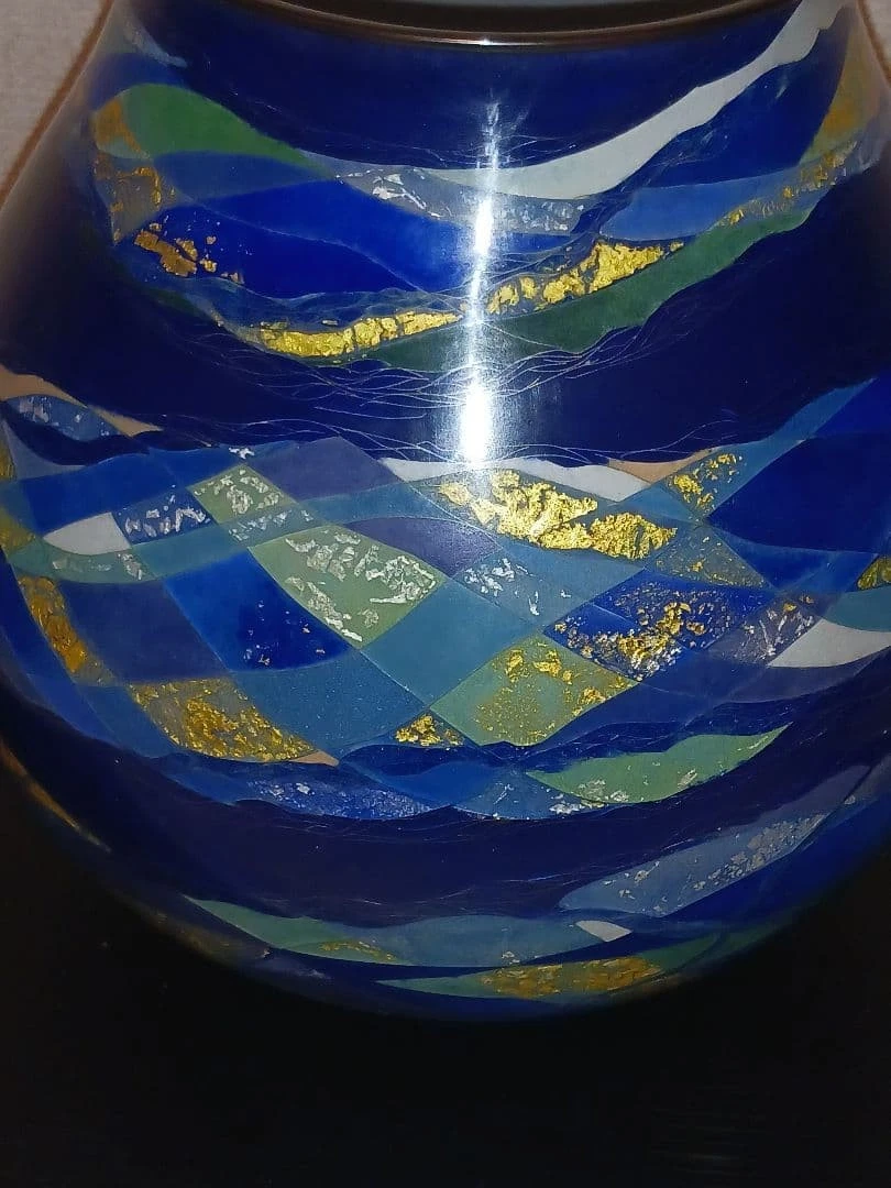 Japanische Cloisonne Vase Sousou no Fu Künstlerin Arbeit Japan Mehrfarbig