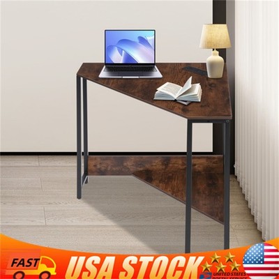 Corner Desk with Outlets, Small Desk with Outlets,Free Standing Corner Table