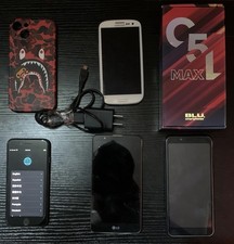 Phone Lot Apple, Samsung, LG, BLU Cell Phones Mixed Lot with Accessories A1660