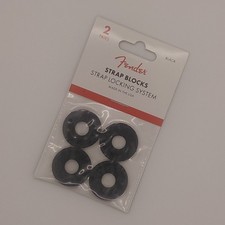 Genuine Fender Strap Blocks 4 Pack Black Guitar Bass Strap Lock Retainers NewGen