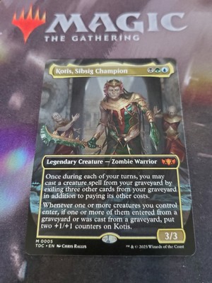 mtg three sided card Mtg. Kotis, Sibsig Champion. Borderless. Tarkir: Dragonstorm. Pack Fresh