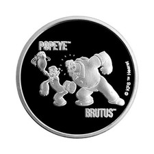 SAMOA 2 DOLLAR " POPEYE BRUTUS " 1 UNZE .999 TYP PROOF SILBER (nur 8.000 )