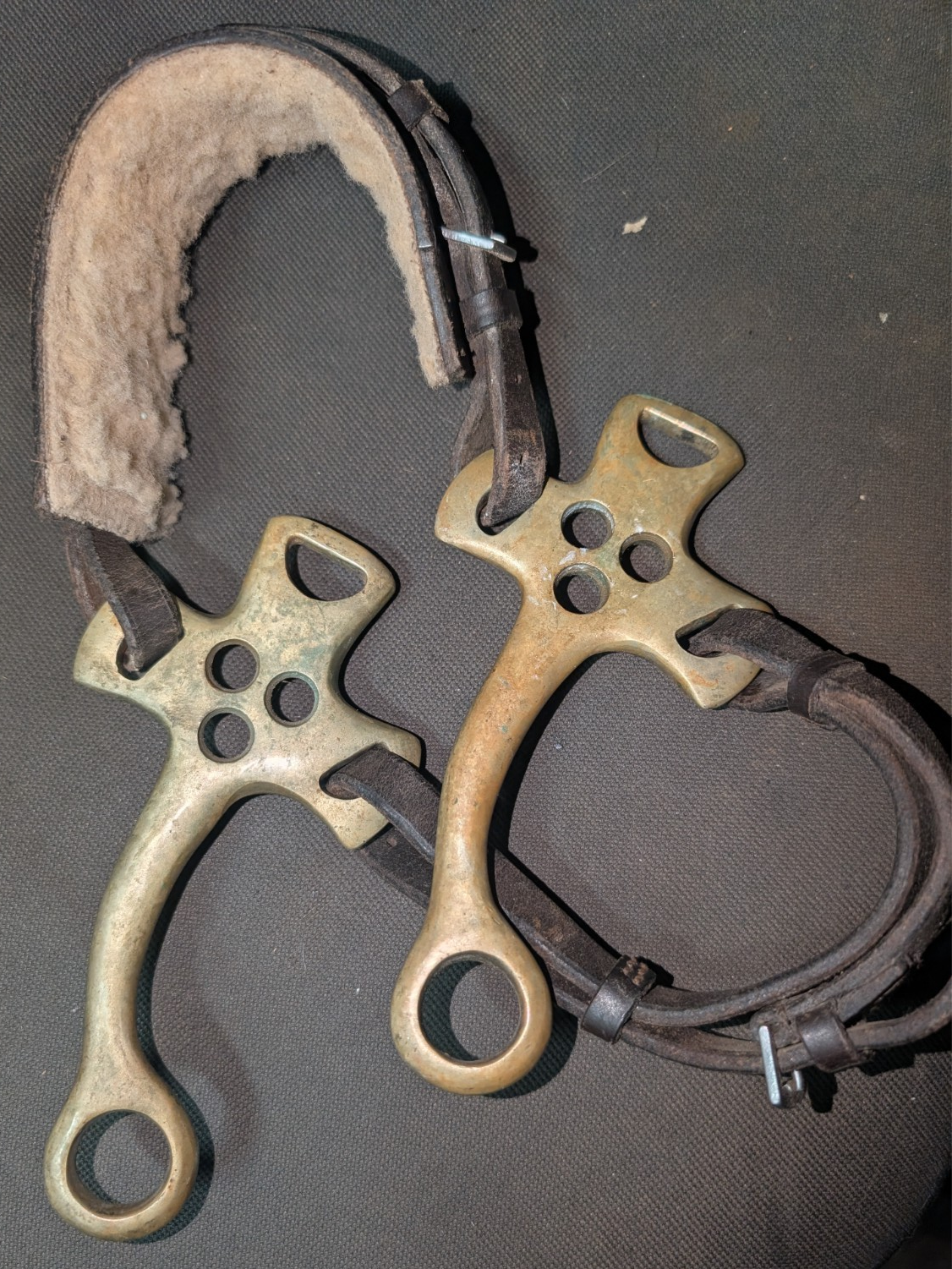 Loading Curb Design Vintage Solid Brass Hackamore,Western Silver Concha Copper Roller Curb ...