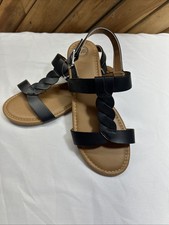 Wonder Nation Girls Sandals Size 3 Black New Without Tags