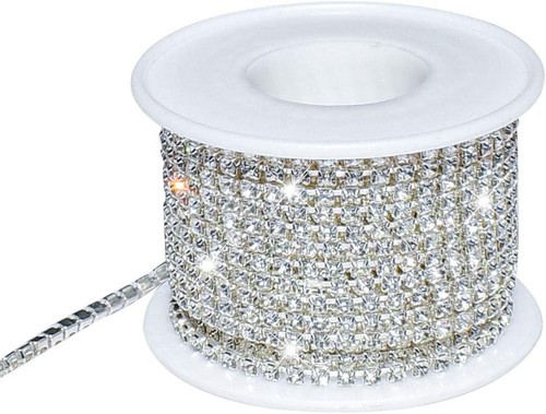 1 Roll 10 Yards 3MM Crystal Rhinestone Close Chain Trim for Sewing silver - Bild 7 von 7