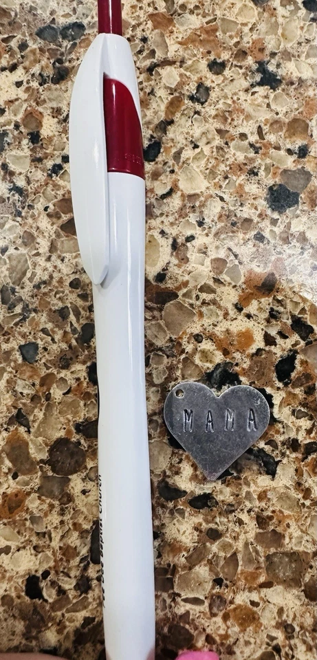 Hand Stamped Mama Heart Shaped Embellishments - Necklace, Bracelet Or Keychain  - Image 2 of 3