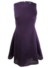DKNY Women's Mesh Seamed Fit & Flare Dress (8, Aubergine) 802892342622