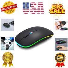 Wireless Bluetooth Mouse Rechargeable Laptop Mice with LED Lights Silent Slim...