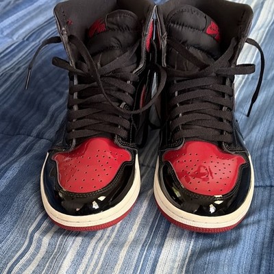 Nike Air Jordan 1 Retro High OG Patent Bred Patent Leather (Family) Sz 9.5