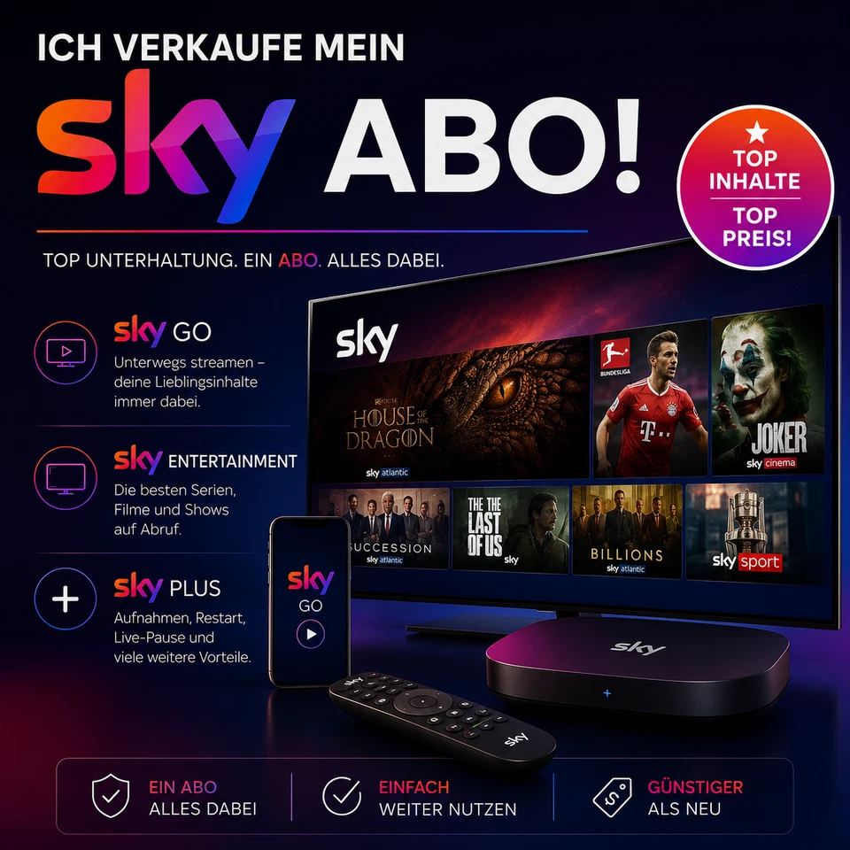 Sky Abo bis 14.09.2027 - Bild 1 von 1