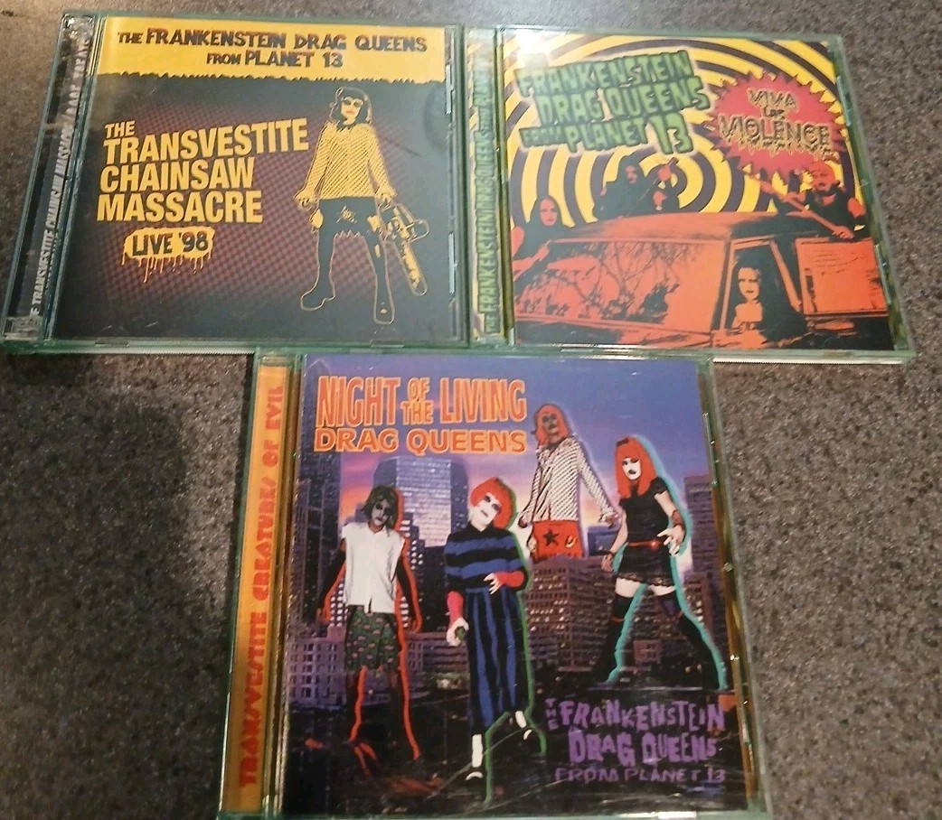 LOT OF 3 Frankenstein Drag Queens Cd From Planet 13 Horror Punk