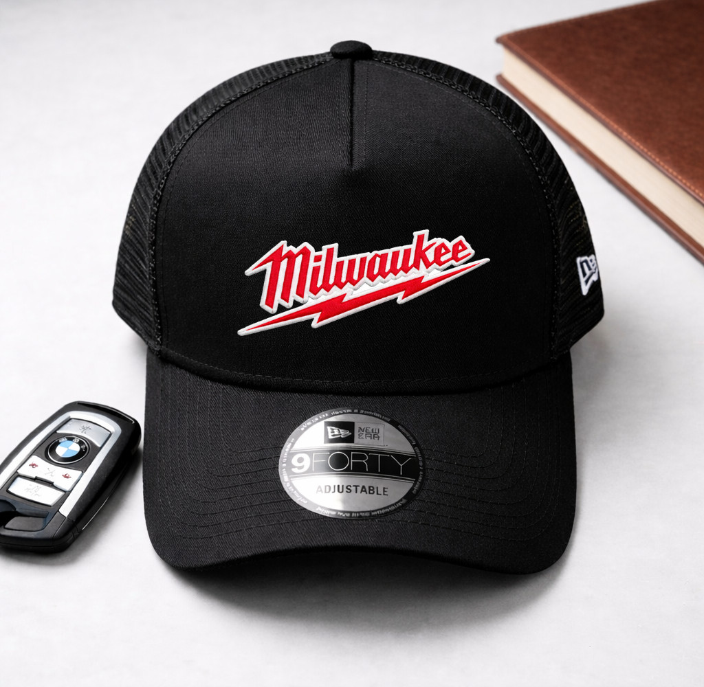 Milwaukee 9FORTY Trucker Cap Adjustable Embroidered Logo Mes
