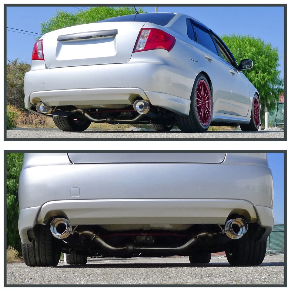 Fits 2008-2014 Subaru Impreza WRX STI Sedan SS Dual Tip Catback Exhaust System - Image 4 of 4