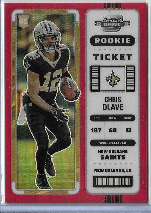 2022 Panini Contenders Optic CHRIS OLAVE Red Prizm Rookie RC #65 #ed 88/175