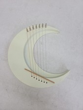 White Crescent Moon Lyre Harp 7 Strings Portable Mini Harp New Strings Needed