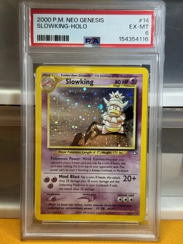 Pokemon Neo Genesis Slowking Holo Rare 14/111 (2000) PSA 6 EX-MT