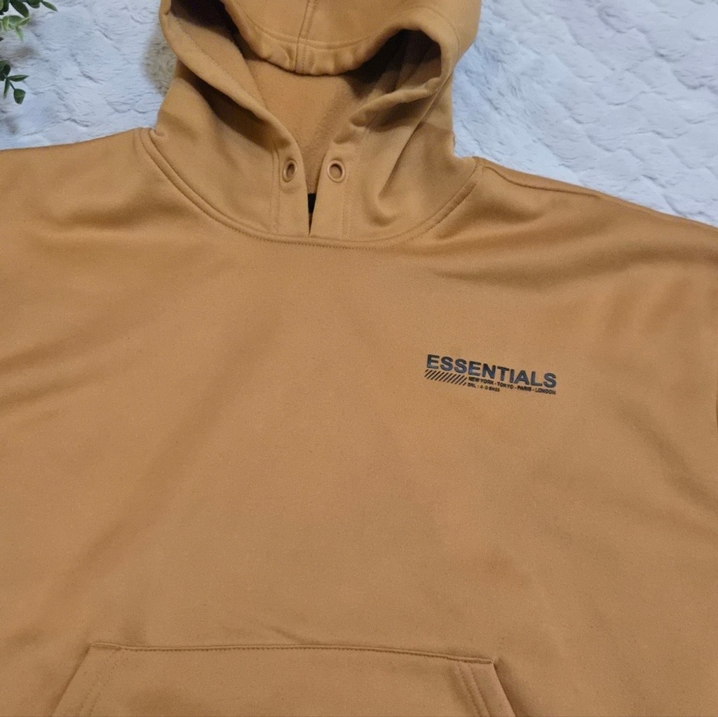 DR Essentials Fear of God Yellow Gold Hoodie, Men's Size Small thumbnail 5
