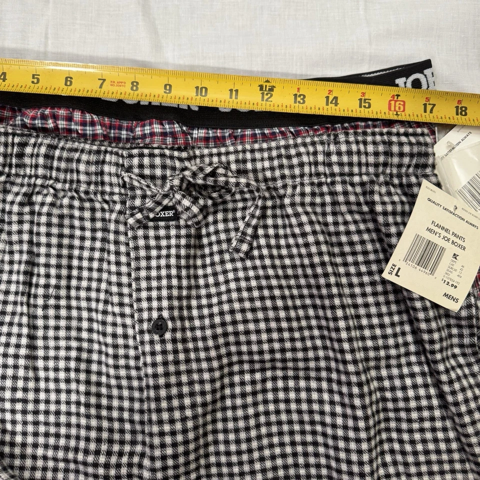 2 Mens Vintage Kmart JOE BOXER Flannel Pajama Pants Sz Large Red/Black - Image 4 of 4