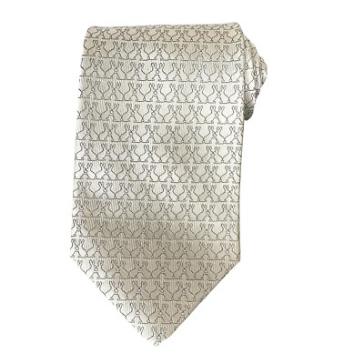 Yoshie Inaba Men's 100% Silk Designer Luxury Necktie Beige Bunnies Japan