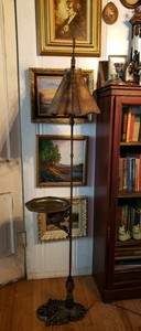 Antique Arts Crafts Mission Floor Lamp Crest Co Oscar Bach Handel