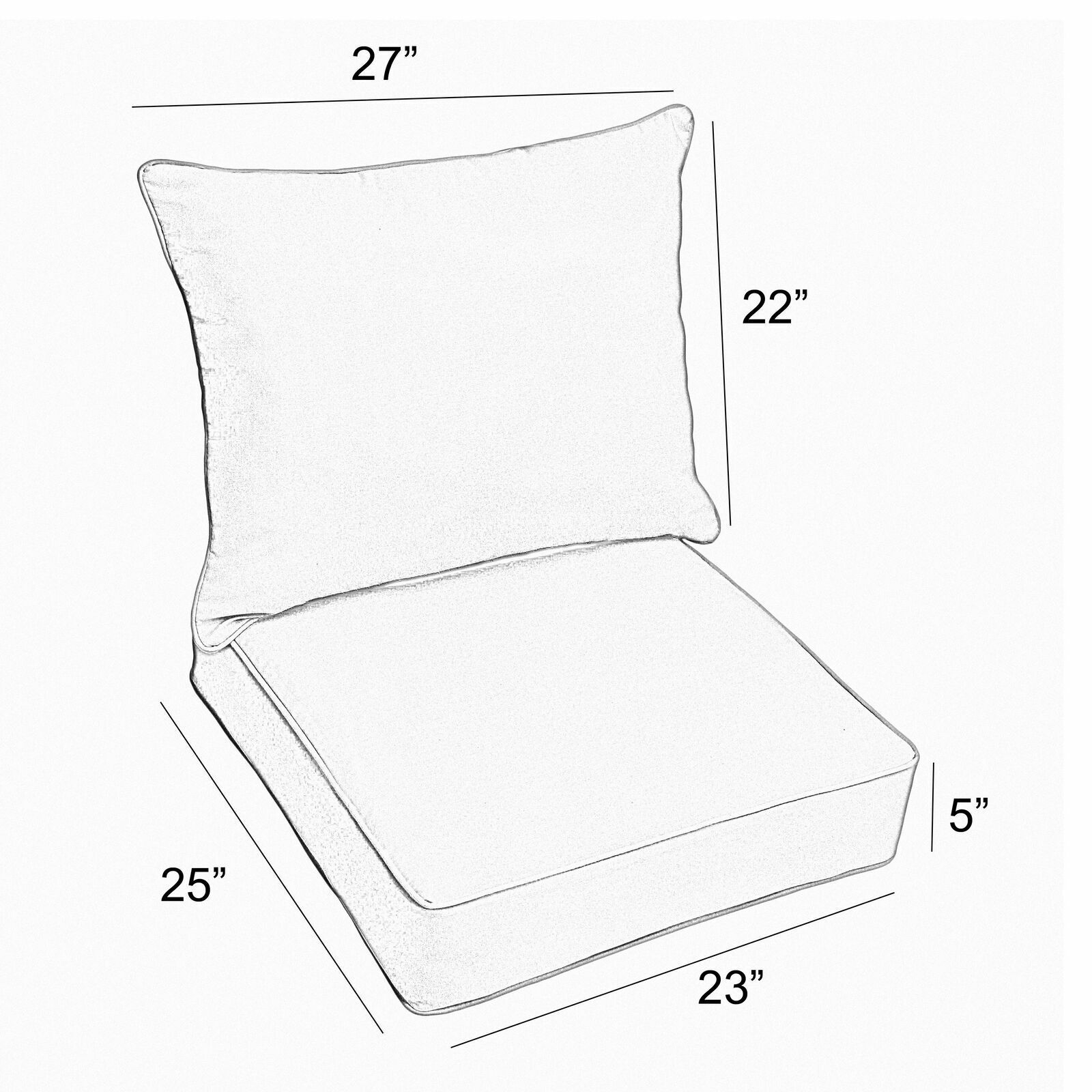 Sunbrella Canvas Navy Blue Indoor Outdoor Deep Seat Pillow Chair