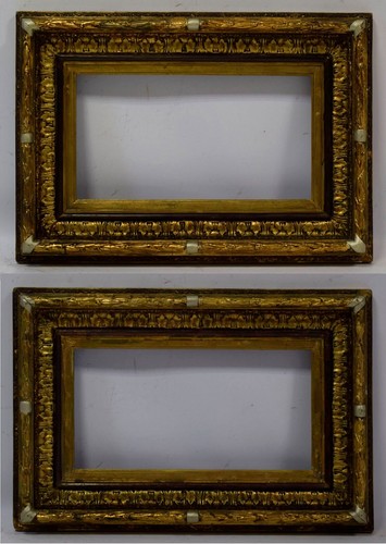 Ca 1880-1900 Set of 2 Old wooden frames in original condition gold painted
