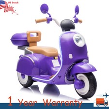 12V Kids Ride On Three-Wheel Electric Motorcycle W/Bluetooth Music For 3-6 Years