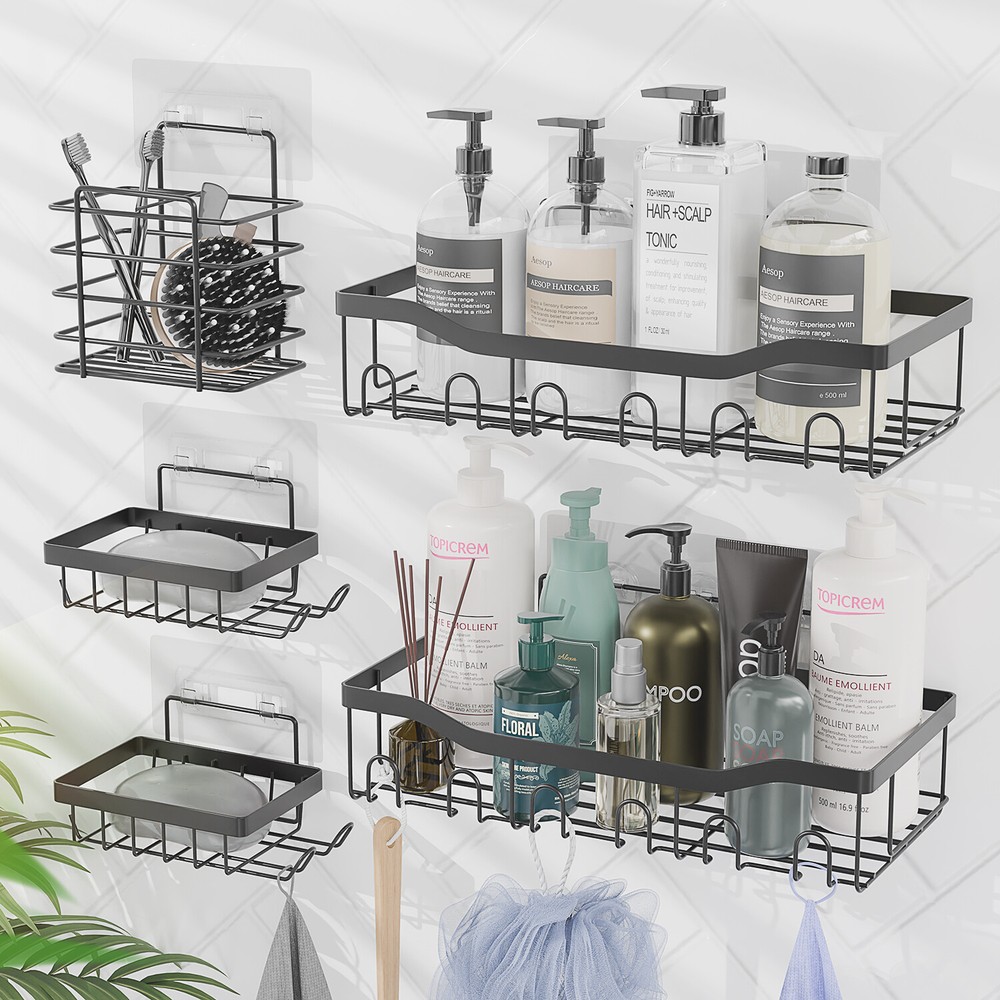 Adhesive Shower Caddy Organizer for Bathroom Storage Space
