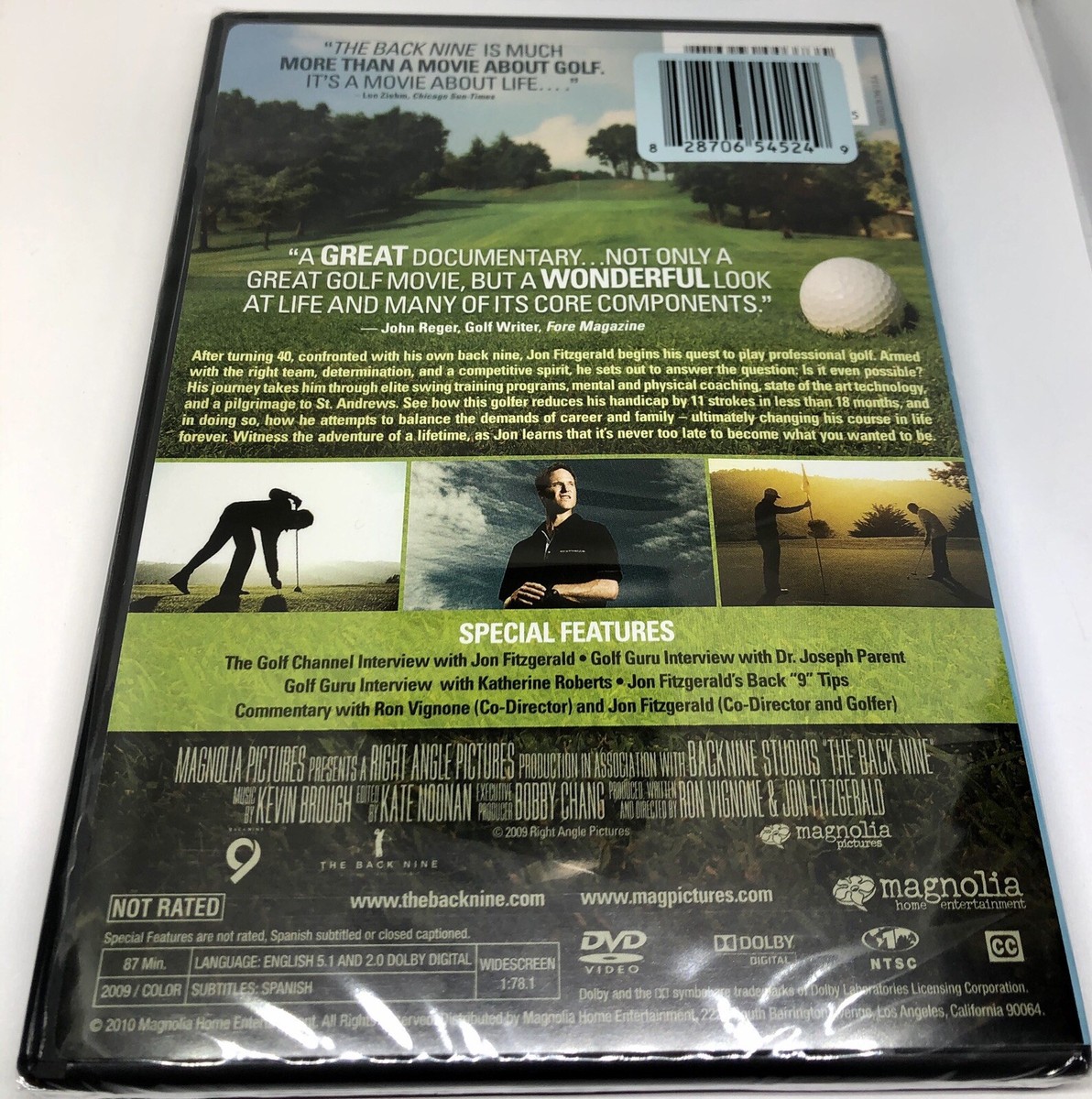 The Back Nine DVD Jon Fitzgerald(DIR) Great Gift For Golfers