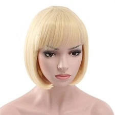 OneDor 10" Short Straight Flapper Cosplay Costume Bob Wig ( Pre Bleach Blonde)