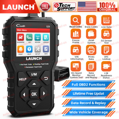 LAUNCH CR529 OBD2 Scanner Code Reader Check Engine Fault Car Diagnostic Tool US