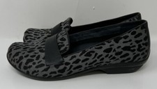 Dansko Oksana Shoes Grey Cheetah Calf Hair Loafers Womens Size 38 US Sz 7.5 8