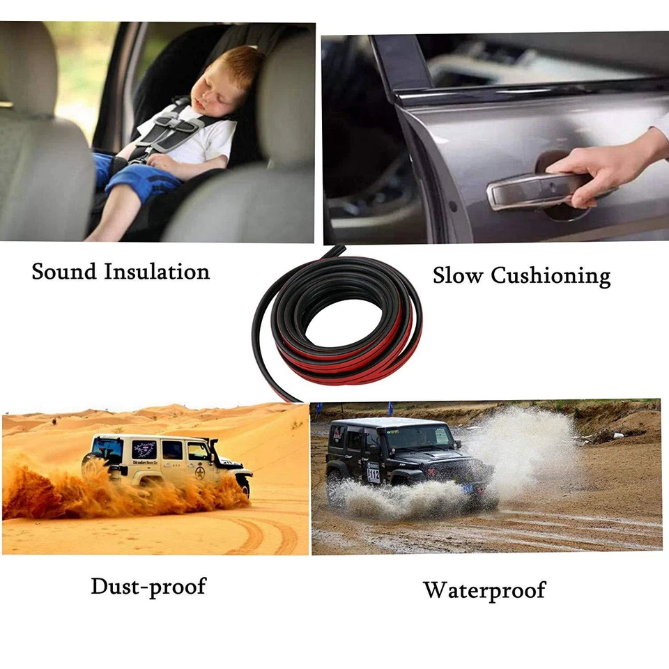 Sello de goma para puerta de coche SUV en forma de Z 4M 13FT 160" tira hueca Foto 2 de 4