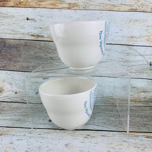 Mary & Martha 2016 NEW MERCIES White Blue Floral Design Cups and Saucers Set 2 - Picture 7 of 11