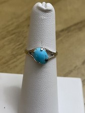 Wheeler Mfg. Designer Signed Vintage 925 Sterling Turquoise Stone Ring Sz 5