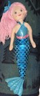 q….Ganz Mermaid Shimmer Cove Metallic Blue Body Pink Long Hair Doll Plush 18"