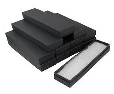 Matt Black Cardboard Box Jewellery Bracelet Watch Long Rectangular Gift Boxes