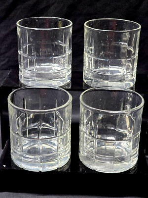 Anchor Hocking Manchester Tartan Whiskey Rocks Glasses 7 oz Set of 4