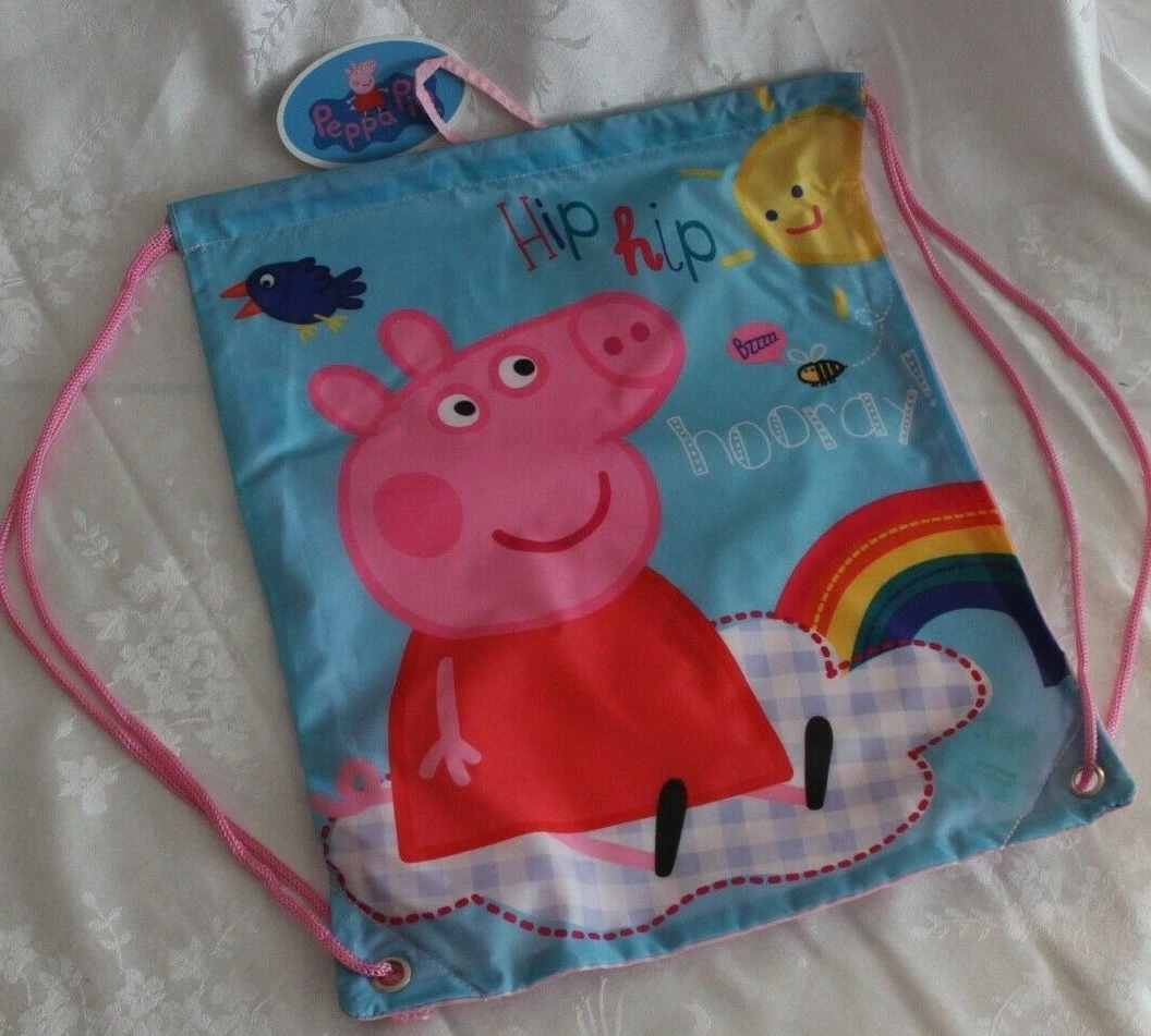 PEPPA PIG Kids Girls SLING BAG Library Swimming School Sport
